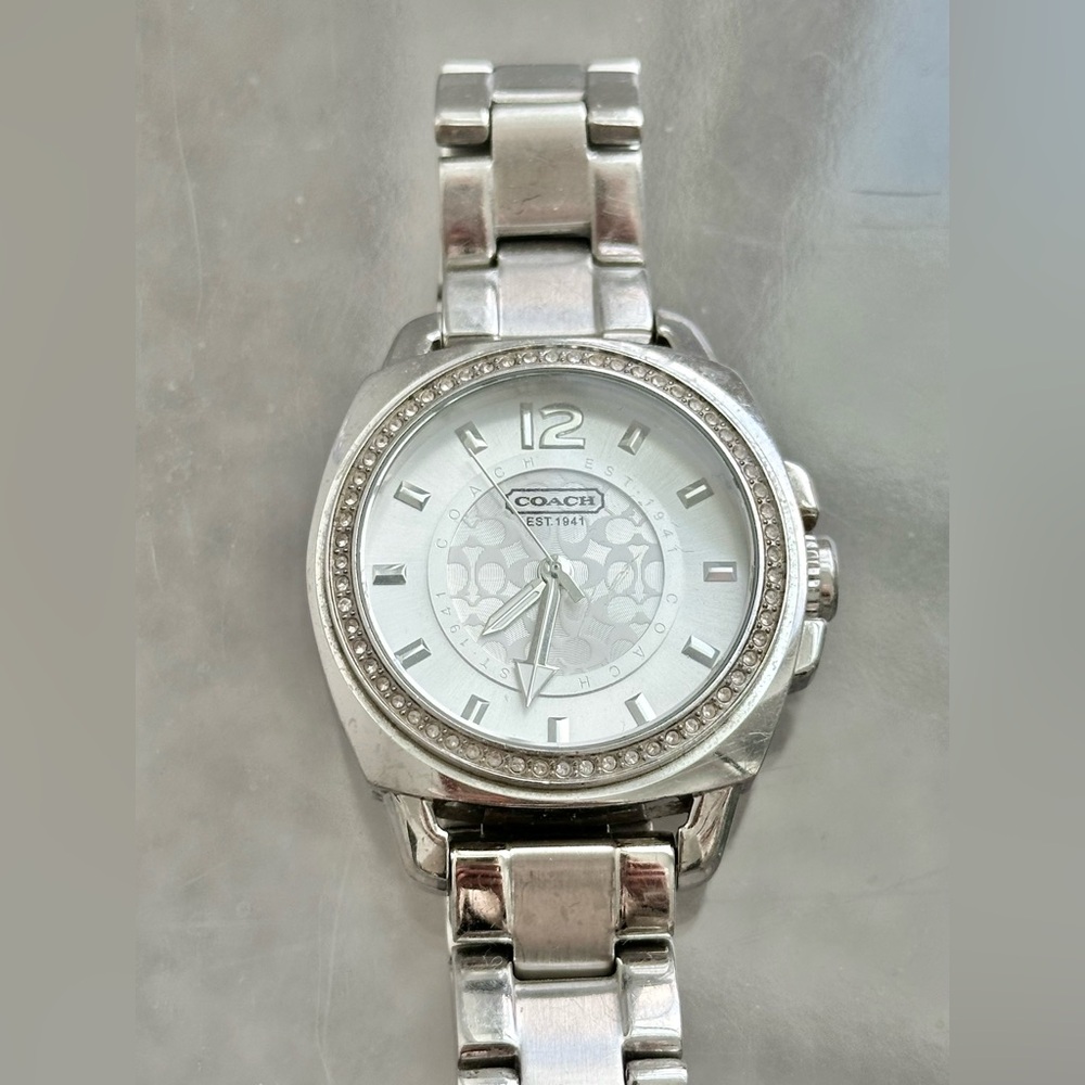 COACH Stainless Steel Watch with Signature Face